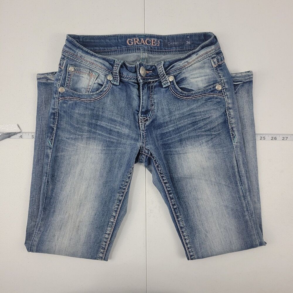 Grace Capri Jeans blue 26 womens 2965 dennim 26x26
